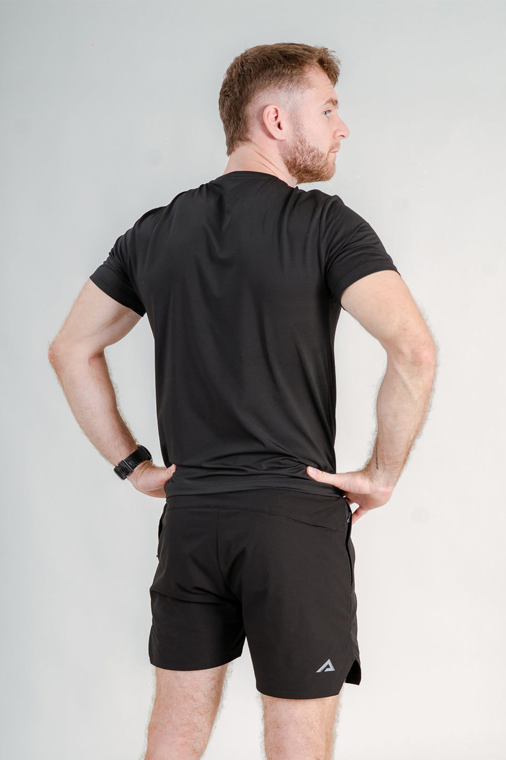 StagFit Performance T-shirt black — back view on model.