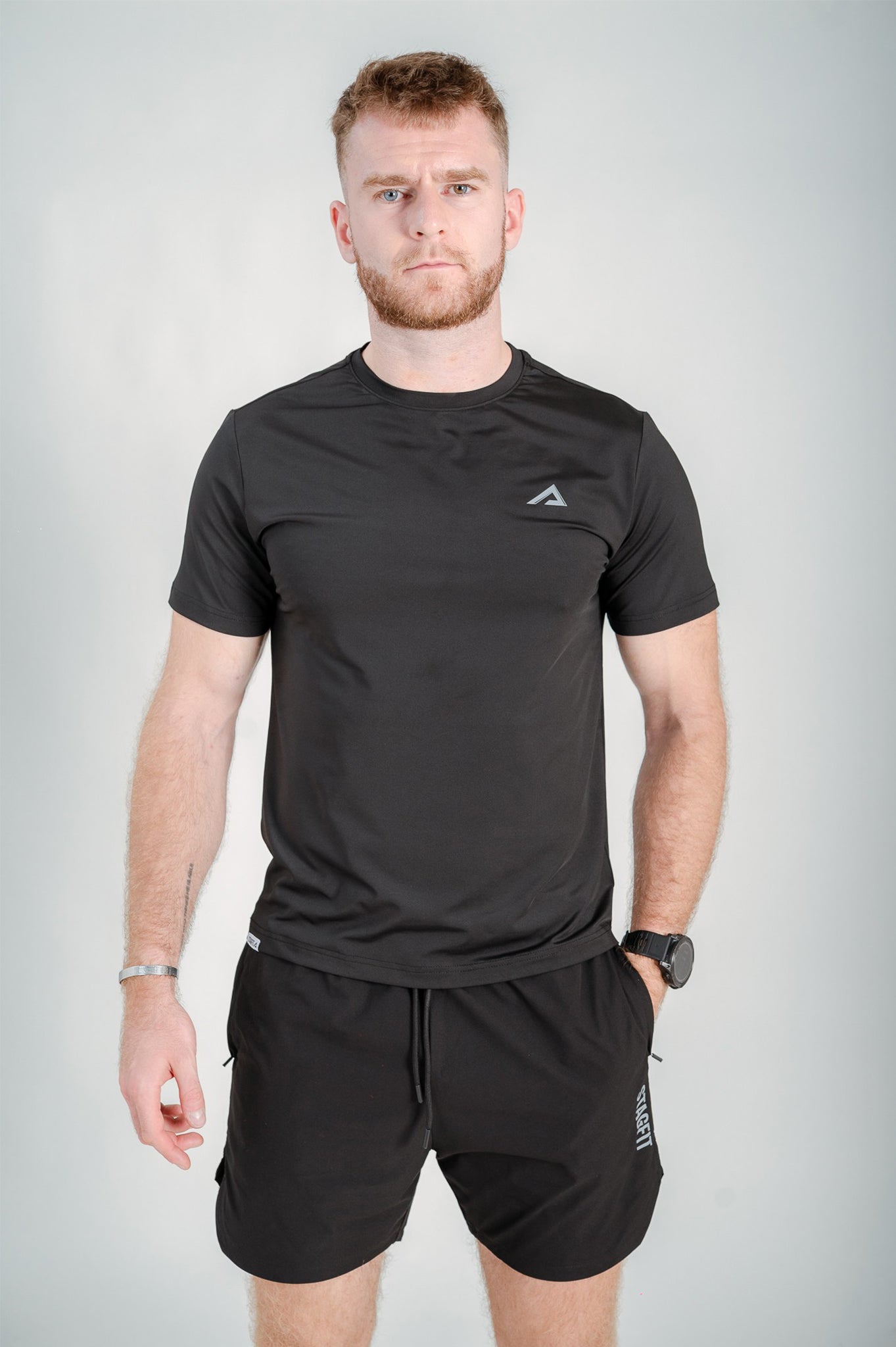 StagFit Performance T-shirt black — front view on model.