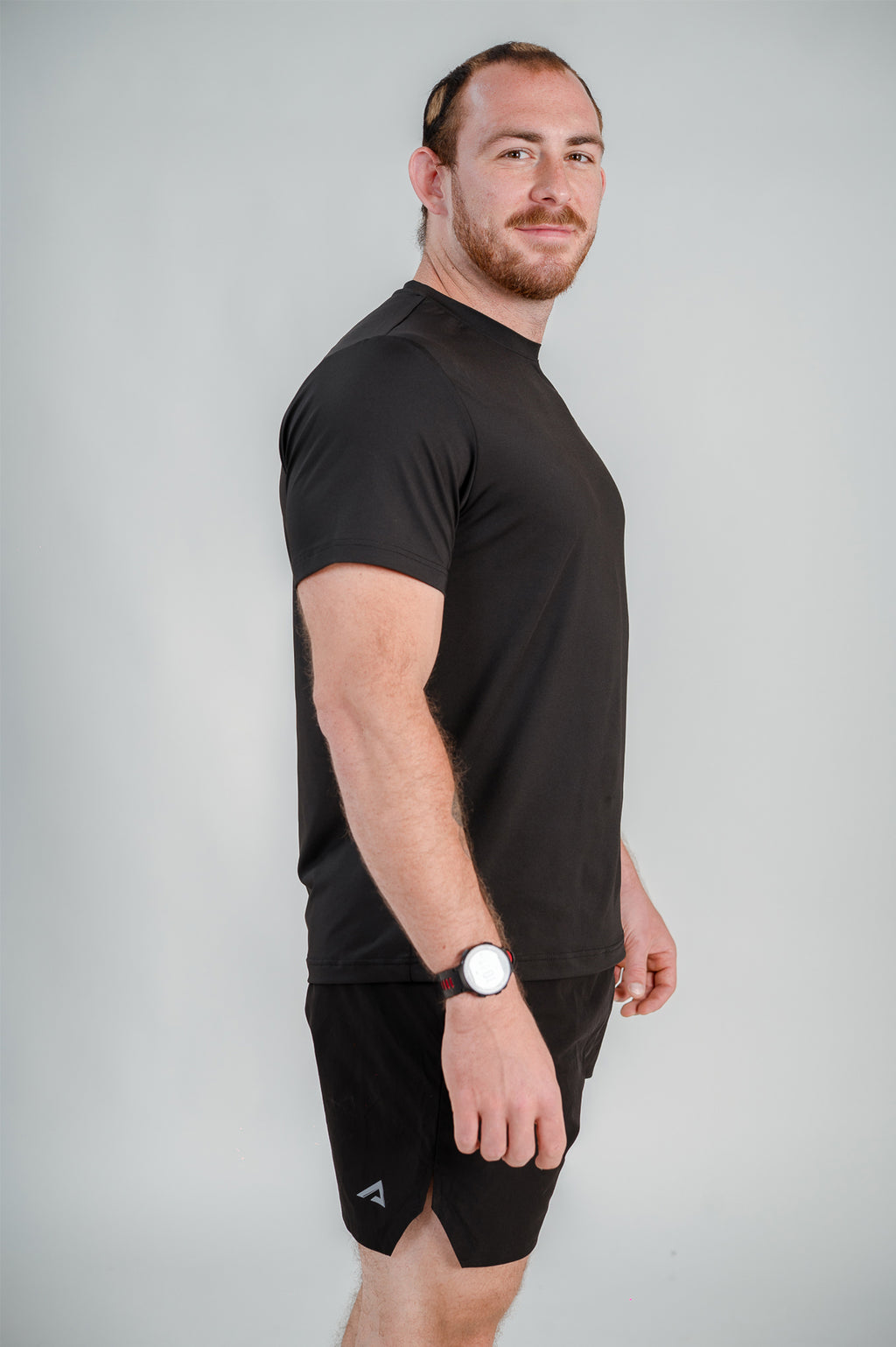 StagFit Performance T-shirt black — side view on model.